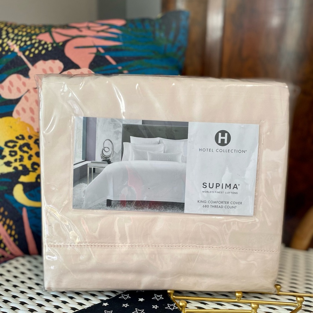 Hotel Collection Supima Cotton 680 Thread Count King Duvet Cover ✨ Pale Pink - Picture 17 of 17